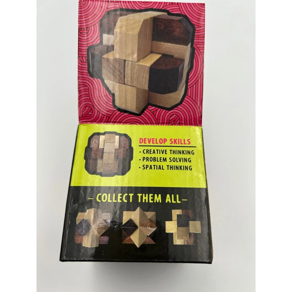 Brain Knots Mind Tangling Handcrafted Wood Puzzle 3D Brain Teaser‎ Ages 8+